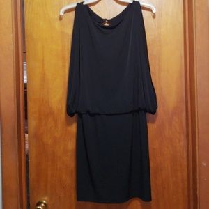 Black, cape sleeve, dress